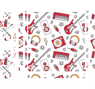 Ps4 klistermärke med musikaliska elementmotiv - Tenstickers