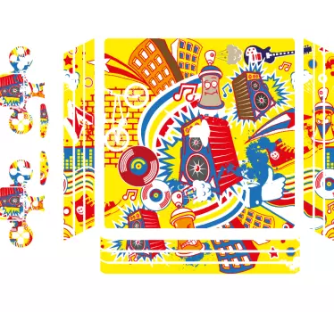 Vibrant musikscen ps4 klistermärke - Tenstickers