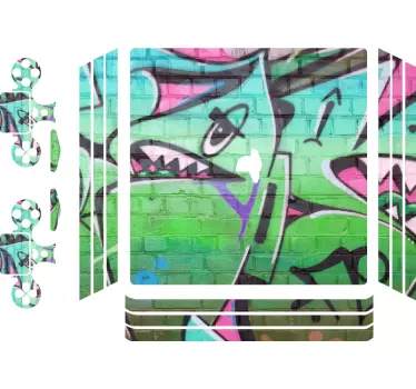 Graffiti design för playstation 4 dekal - Tenstickers