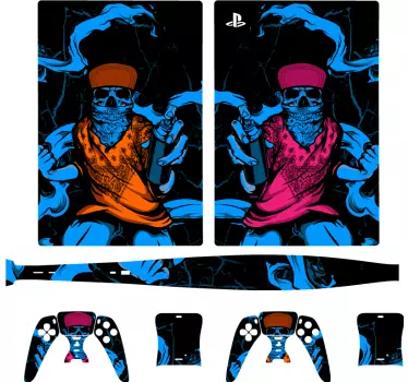 Graffiti skalle design playstation 5 dekal - Tenstickers