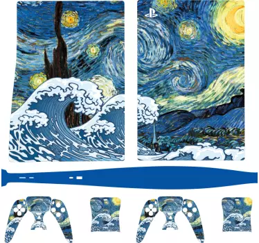 Ps5 klistermärke stjärnklar nattscen - Tenstickers