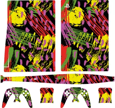 Vibrant abstrakt omslag ps5 klistermärke - Tenstickers