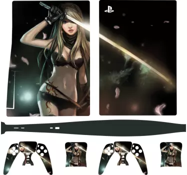 Anime sexig kvinna playstation 5 klistermärken - Tenstickers