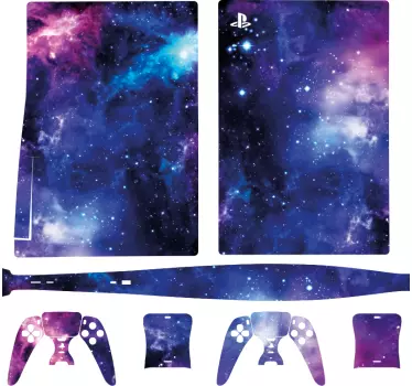 Blå lila galax playstation 5 klistermärke - Tenstickers