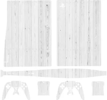 Vit trä textur playstation 5 dekal - Tenstickers