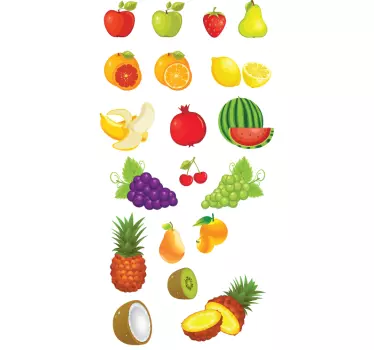 Klistermärken av olika frukter - Tenstickers