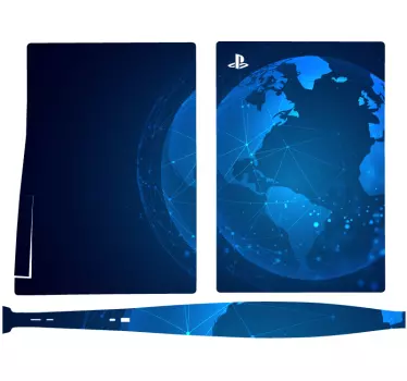 Futuristisk bakgrund global playstation 5 dekal - Tenstickers