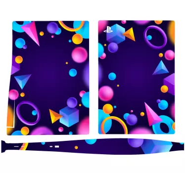 Vibranta geometriska element ps5 klistermärke - Tenstickers