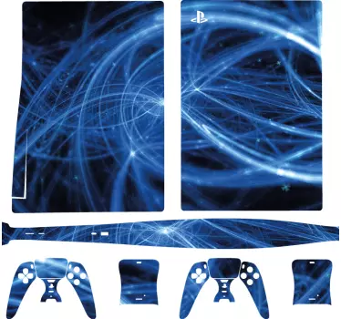 Glödande linjer nätteknik playstation 5 dekal - Tenstickers