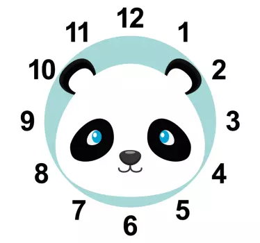 Panda klocka vilda djur klistermärke - Tenstickers