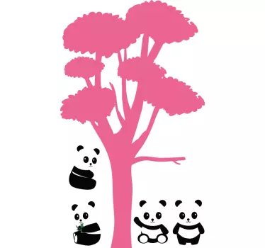 Panda familjeträd klistermärken - Tenstickers