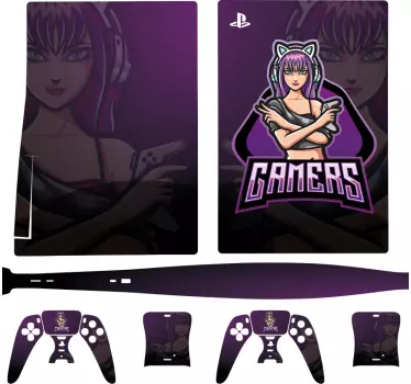 Gamer girl playstation 5 klistermärke - Tenstickers