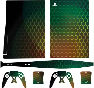 Sexkantiga mönster playstation 5 klistermärken - Tenstickers