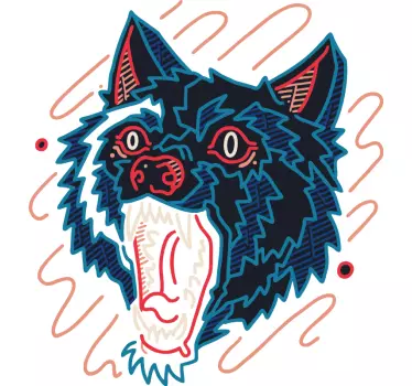 Howling wolf grafik klistermärken - Tenstickers