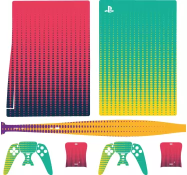 Ps5 klistermärke färgglad konsoldesign - Tenstickers