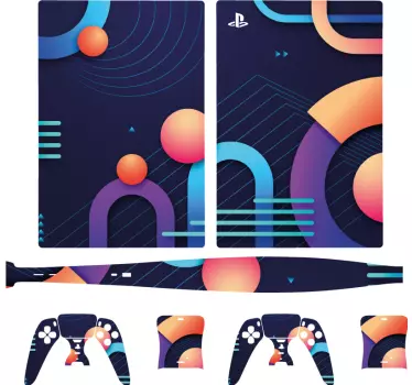 Ps5 klistermärke geometriska konstformer - Tenstickers
