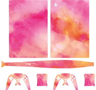 Gul och rosa bakgrund ps5 klistermärke - Tenstickers