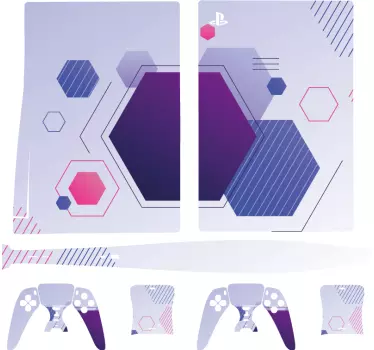 Färgglada gradient geometrisk playstation 5 klistermärke - Tenstickers