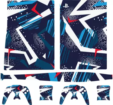 Abstrakt tapet flera färger playstation 5 dekal - Tenstickers
