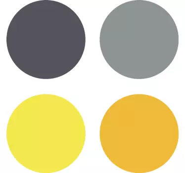 Grå, mörkgrå och gula prickar tapetklistermärke - Tenstickers