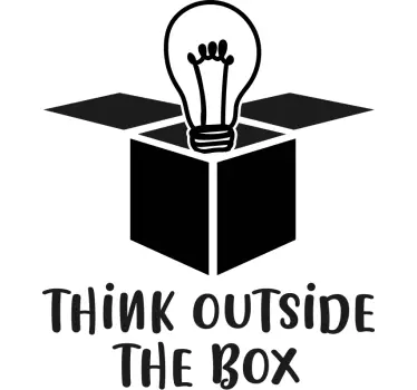 Tänk utanför boxen inspirerande citat klistermärke - Tenstickers