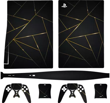 Gyllene polygonal bakgrund playstation 5 dekal - Tenstickers