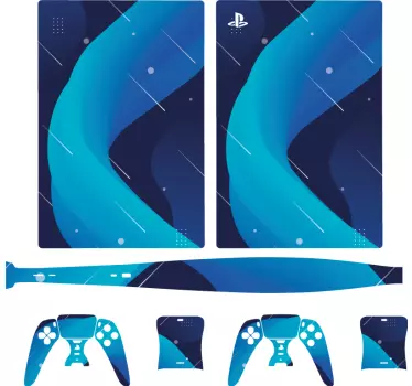 Ps5 klistermärke blå våg omslag - Tenstickers
