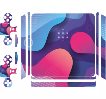 Färgrik formad bakgrund playstation 4 dekal - Tenstickers