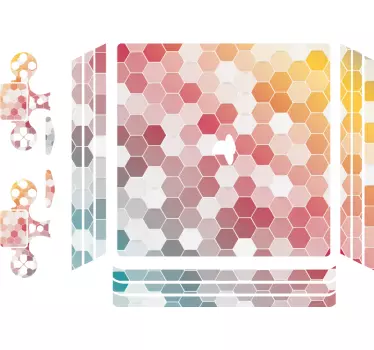 Abstrakt snygg mosaik bakgrund playstation 4 dekal - Tenstickers