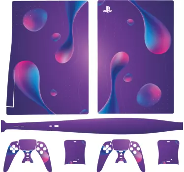 Ps5 klistermärke lila abstrakt design - Tenstickers