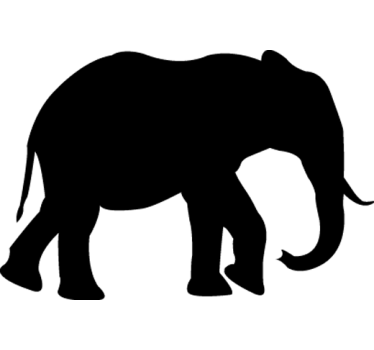 Elefant silhuett vägg klistermärke - Tenstickers