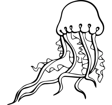 Svart kontur maneter marin klistermärke - Tenstickers