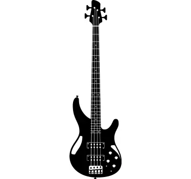 Bas gitarr rock n roll klistermärke - Tenstickers