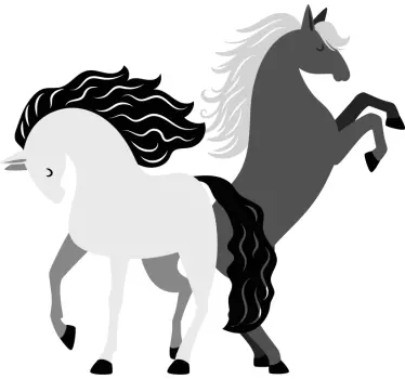 Klistermärke djur djärva hästar par - Tenstickers