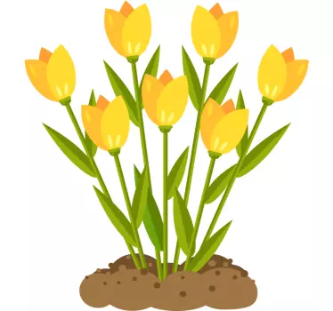 Gul blomma på smutsglas dörr dekal - Tenstickers