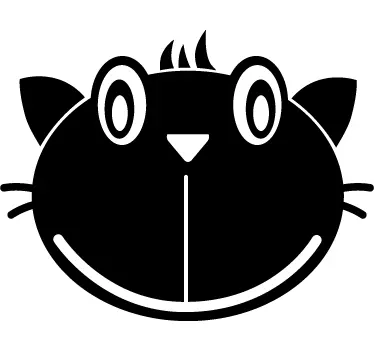 Katt ansikte svart tavla klistermärke - Tenstickers
