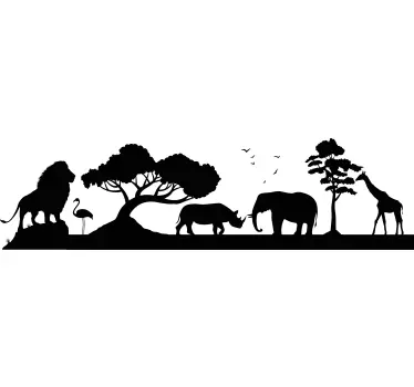 Monocolor savann silhuett vilda djur klistermärke - Tenstickers