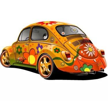 Bildekal för blommig designbägare - Tenstickers