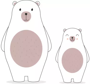 Två tecknade isbjörnar djur vägg inredning - Tenstickers