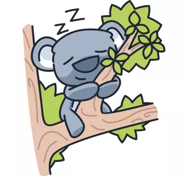 Sovande tecknad koala djur vägg inredning - Tenstickers