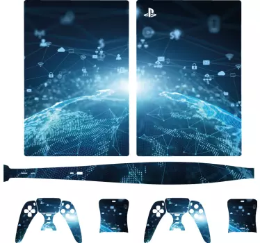 Global nätverksanslutning playstation 5 dekal - Tenstickers