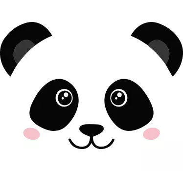 Glad panda ansikte illustration väggkonst - Tenstickers