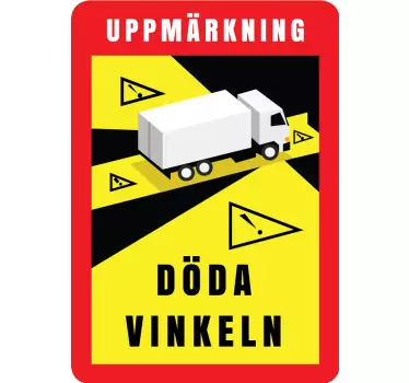 Uppmärksamhet döda vinklar i svensk skylt klistermärke - Tenstickers