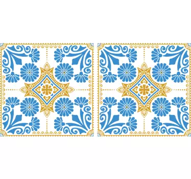 Kakel klistermärke blommönster - Tenstickers