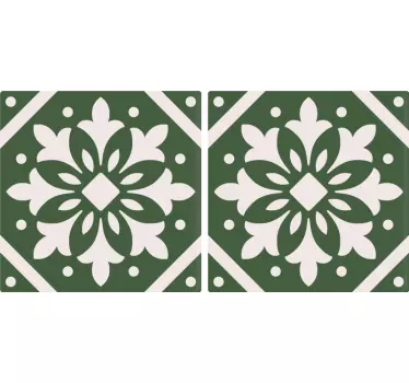 Cementmönster på en grön bakgrundsplattoverföring - Tenstickers