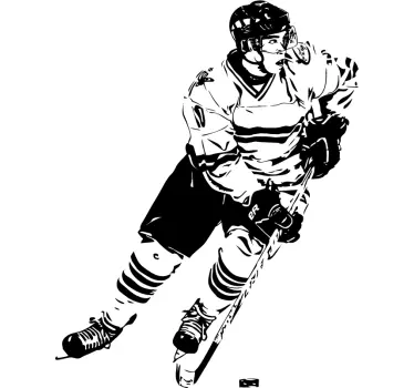 Ishockey spelare vägg klistermärke - Tenstickers