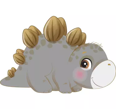 Original grå liten dinosaurie glasdörr dekal - Tenstickers