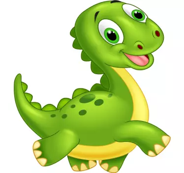 Klistermärke söt grön dinosaurie - Tenstickers