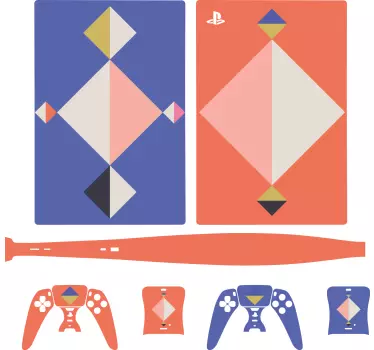 Ps5 klistermärke geometrisk färgblandning - Tenstickers