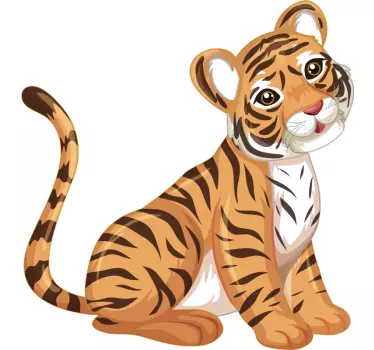 Baby tiger porträtt vilda djur dekal - Tenstickers